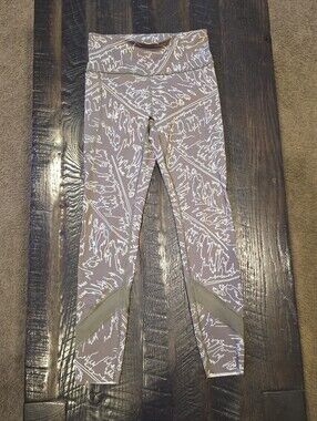Under Armour Taupe Printed High-Rise Jeggings with White Pattern